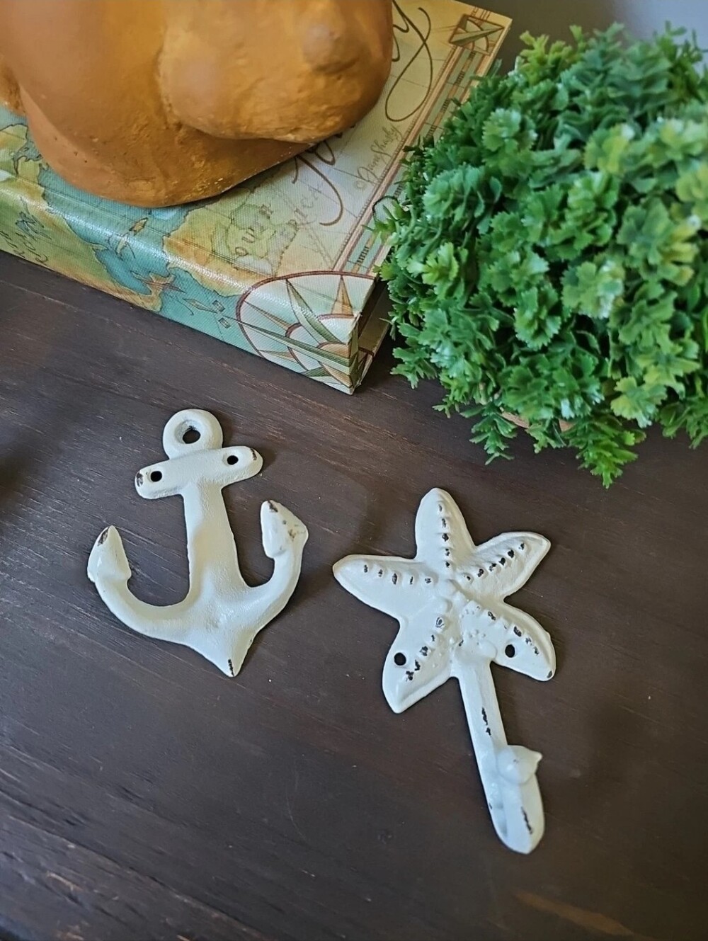 2 Cast Iron Nautical Wall Hooks Hangers